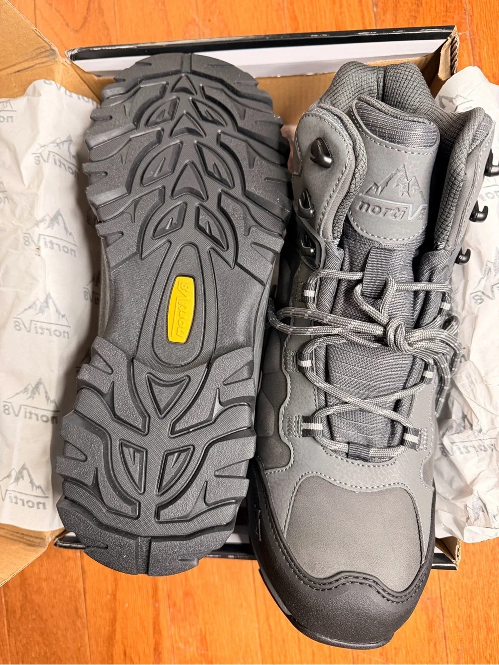NortiV8 Men's Gray Tactical Boots - Waterproof Comfort